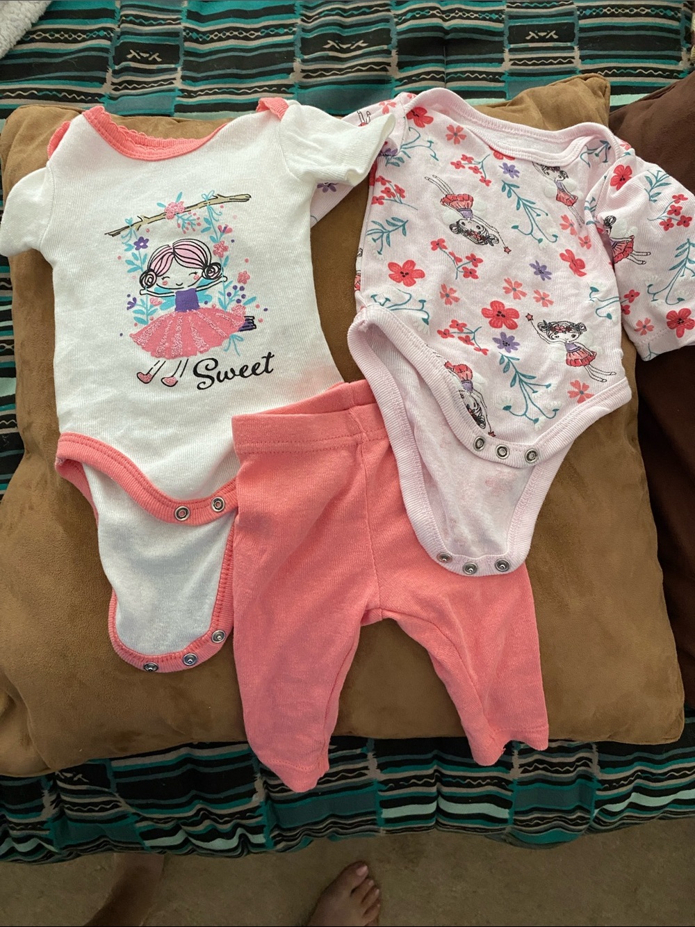 Koalababy Girls Pink Floral Ballerina Bodysuit Set